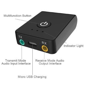 Bluetooth adapteris Av Link 3.5mm Tx Rx 2-1 Bluetooth audio receiver