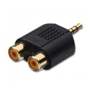 Perėjimas 3.5-2xRCA (1K-2L) | adapteris 3.5mm kištukas - 2x RCA lizdai
