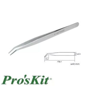 Pincetas lenktas Pro'sKit 1PK-106T 175mm