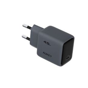 Wall Charger 45W USB-C, PD GaN By Aukey Dark Grey
