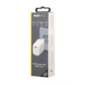 Travel Charger 20W USB-C By Musthavz  White