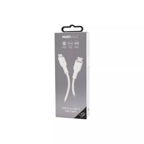 USB-C to USB-C Soft Cable 1.2 m 100W by Musthavz White