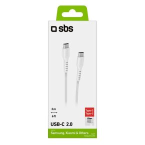 Type-C to Type-C Cable 2.0 2m By SBS White 