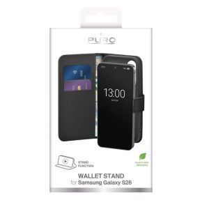 Samsung Galaxy S26 Eco-Leather Wallet Case by Puro Black