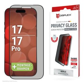 Apple iPhone 17/17  Pro Privacy Screen Glass Full Cover By Displex Black