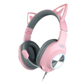 Foxxray FXR-BAL-62 PK ShinyCat Gaming Headset Wired Pink/Grey