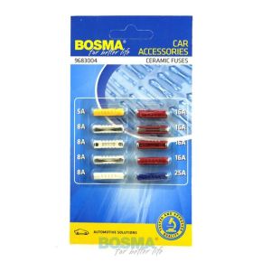 Bosma, cilindrinių saugiklių komplektas, 10vnt