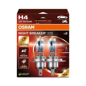 Osram lemputės Night Breaker Laser,+220%, H4, 60/55W, DUO 64193NB2