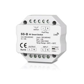 SS-B vieno kanalo 230V valdiklis be pritemdymo funkcijos + Push Key