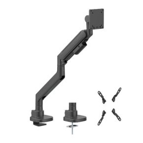 Tvirtas 24"-57" monitoriaus spyruoklinis laikiklis, juodas