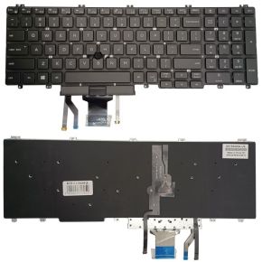 Klaviatūra DELL Latitude 5500, su pašvietimu ir „trackpoint“