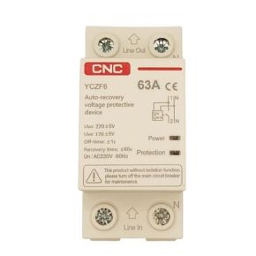 Įtampos apsaugos relė, 1P+N, 63A, 230V, su atsistatymo funkcija