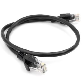 Kabelis Cat5E UTP, 0.5m, juodas