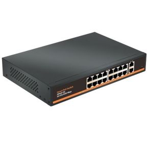 PoE šakotuvas 1000Mbps 16portų +2G uplink