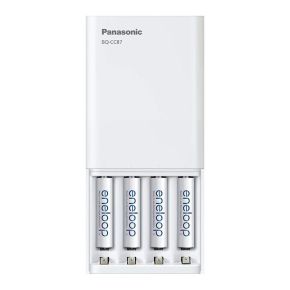 Baterijų įkroviklis (powerbank) Panasonic CC87 + 4 x AA 2100 mA