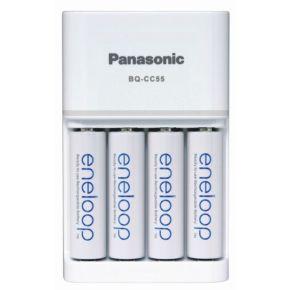 Baterijų įkroviklis Panasonic + 4xAA 2000 mAh NiMh Eneloop