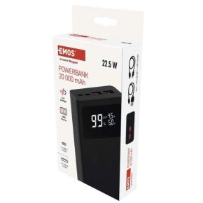 Nešiojamas įkroviklis (powerbank) EMOS BetaQ 10 10000mAh 22.5W juodas