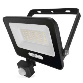 LED prožektorius GLARO 30W 3000lm IP54 NW su PIR juodas
