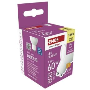 LED lemputė EMOS GU10 7W 800lm WW