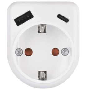 Tinklo lizdas su 1xUSB-A+1xUSB-C