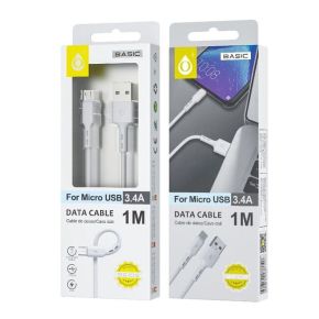 Laidas OnePlus USB-micro USB 1m 3.4A baltas