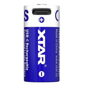 Akum. XTAR 16340-90PCM/R-CR123 Li-Ion 3.7V 900mAh  2.7A su apsauga ir USB-C prievadu