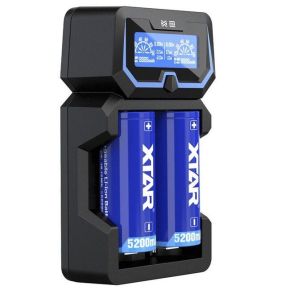 Akumuliatorių įkroviklis XTAR X2 Li-Ion/NiMh 2A AC/USB greito įkrovimo