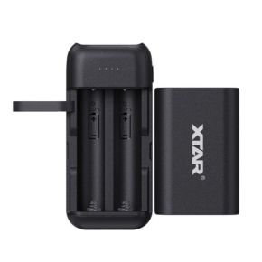 Akumuliatorių įkroviklis XTAR PB2C Li-Ion 18650 USB su nešiojamo įkroviklio ("powerbank") funkcija