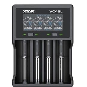 Akumuliatorių įkroviklis XTAR VC4SL Li-Ion/NiMh 18650/32650 USB-C
