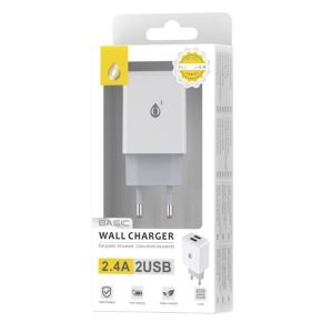 Įkroviklis 2xUSB-A, 220V 2.4A OnePlus baltas