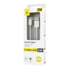 Laidas USB-A+micro USB 2m 2.4A OnePlus baltas