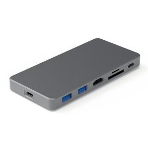 Adapteris USB-C - HDMI, 2x USB-A, 2x USB-C, SD, TF, PD100W + M.2 NVME SSD dėklas