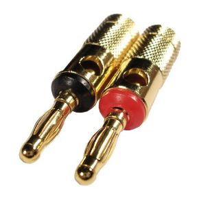 Kištukas bananinis didelis 4mm užsukamas auksinis - 1 vnt.