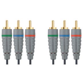 Laidas komponentinis video kabelis 3x RCA kištukas - 3x RCA kištukas 5m. BVL3305