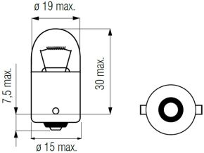 Bosma lemputė BA15s, 10W, R10W