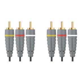Laidas kabelis audio 3x RCA kištukas - 3x RCA kištukas 1.5m. HQ 24K Gold 730426