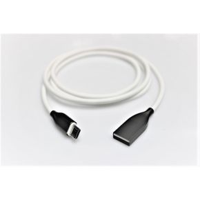 Silikoninis kabelis USB-Micro USB (baltas, 1m)