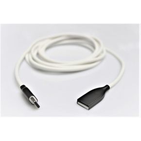 Silikoninis kabelis USB-USB Type C (baltas, 2m)