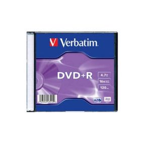 Diskai Verbatim DVD+R 4.7GB 16X AZO MATT SILVER slim box - 43515 