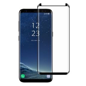 Apsauginis grūdintas stiklas Samsung S8+ (3D, lipnūs kraštai, juodas)                               