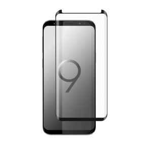 Apsauginis grūdintas stiklas Samsung S9 (3D, lipnūs kraštai, juodas)                                