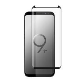 Apsauginis grūdintas stiklas Samsung S9+ (3D, lipnūs kraštai, juodas)                               