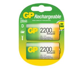 Įkraunami elementai GP NiMH 2200 mAh (D)