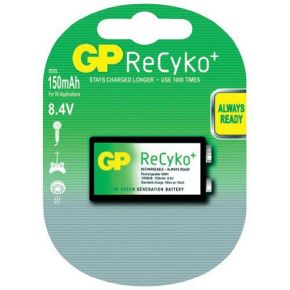 Įkraunami elementai GP Recyko 150 mAh (9V)