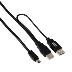 Laidas kabelis Hama mini USB kištukas - 2x USB A kištukas 1.0m