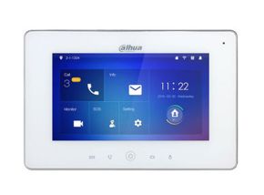 IP domofono monitorius su WIFI, 7 col. 1024x600,Micro SD kortelės prievadas,PoE(802.3af) baltas, SIP
