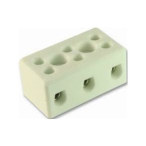 Kaladėlė laidų sujungimui 3x6mm² (keramikinė) 41A 450V
