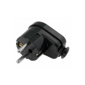 Kištukas Schuko, su įžeminimu, kabelinis juodas kampu 230V 16A