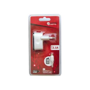 Kroviklis USB 220V + USB-microUSB kabelis, 2.1A