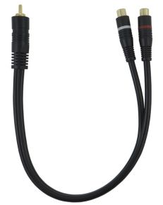 Laidas RCA-2RCA (1K-2L) 0.3m /auksinis/ | RCA kištukas - 2x RCA kištukai